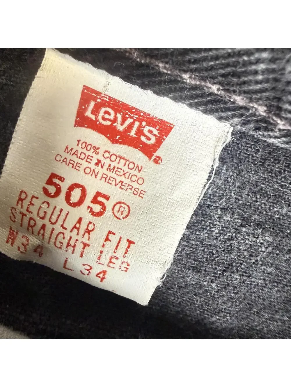 Levi's 505 Men's Size 34x34 Black Regular Fit Straight Leg Jeans Ankle Length